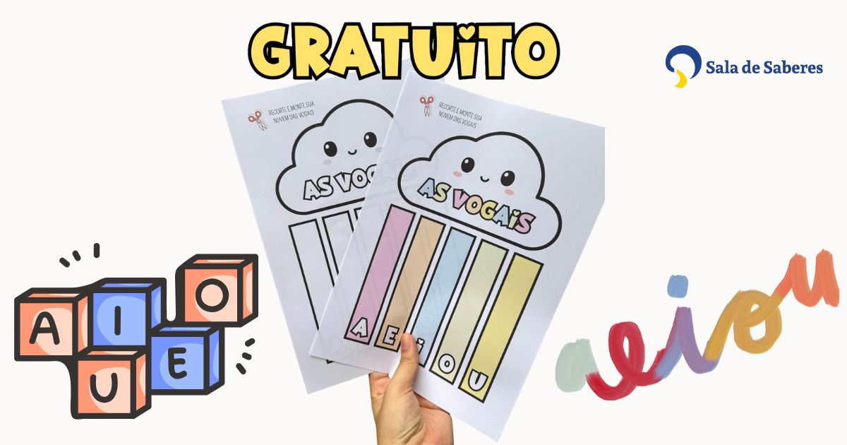 Imagem de Nuvem das Vogais — Atividades para reconhecimento das vogais