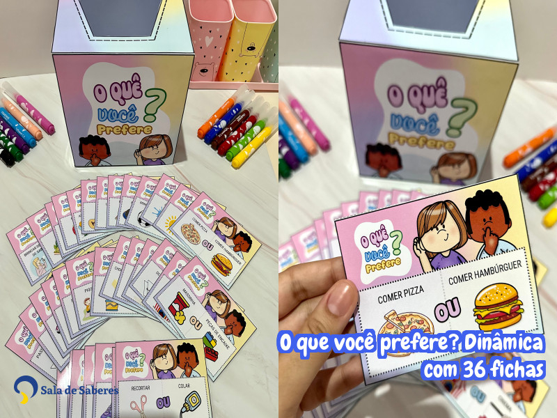 Imagem de O que você prefere? Dinâmica com 36 fichas