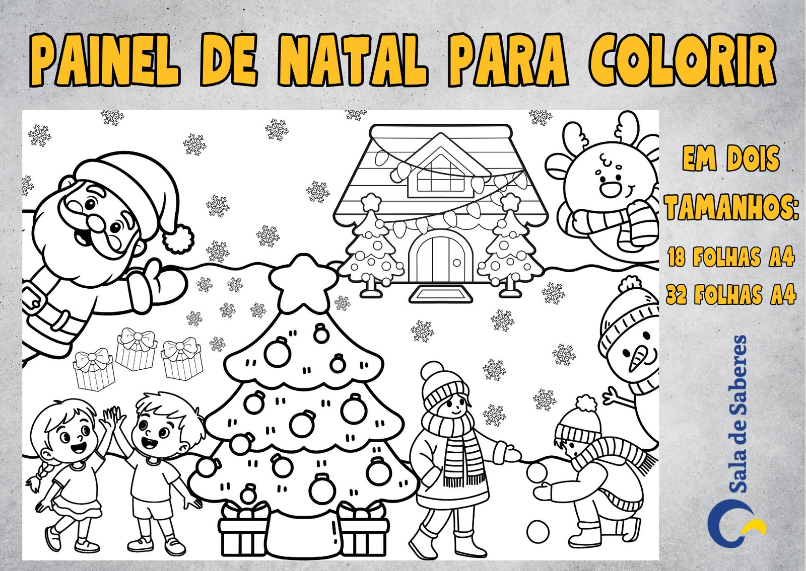 Imagem de Atividade Colaborativa — Painel Natalino Para Colorir  