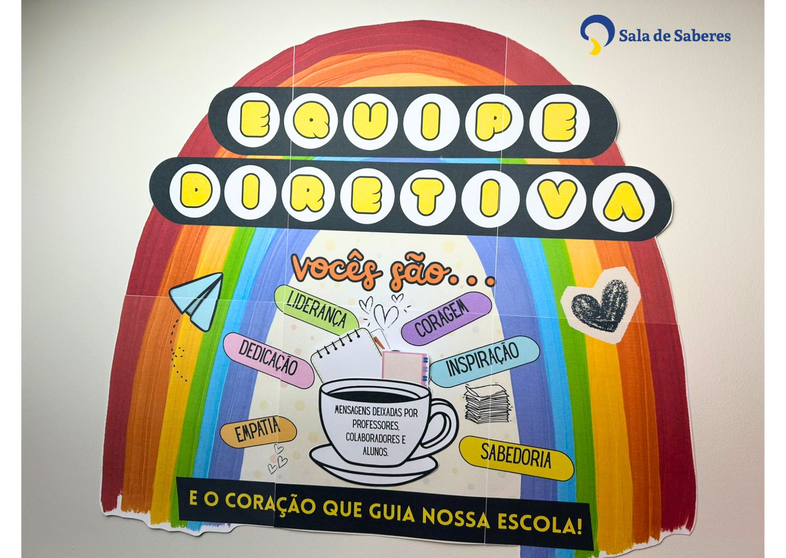 Preview de Painel Dia do Diretor Escolar — Arco-Íris de Gratidão