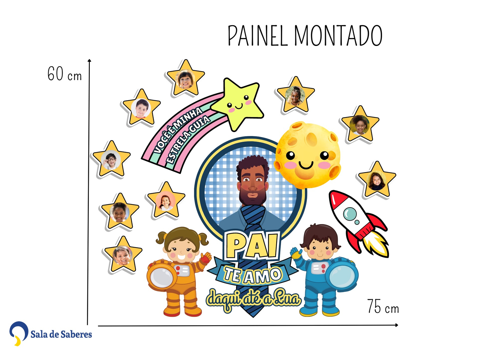 Preview de Painel Dia dos Pais Personalizável 75x60 cm