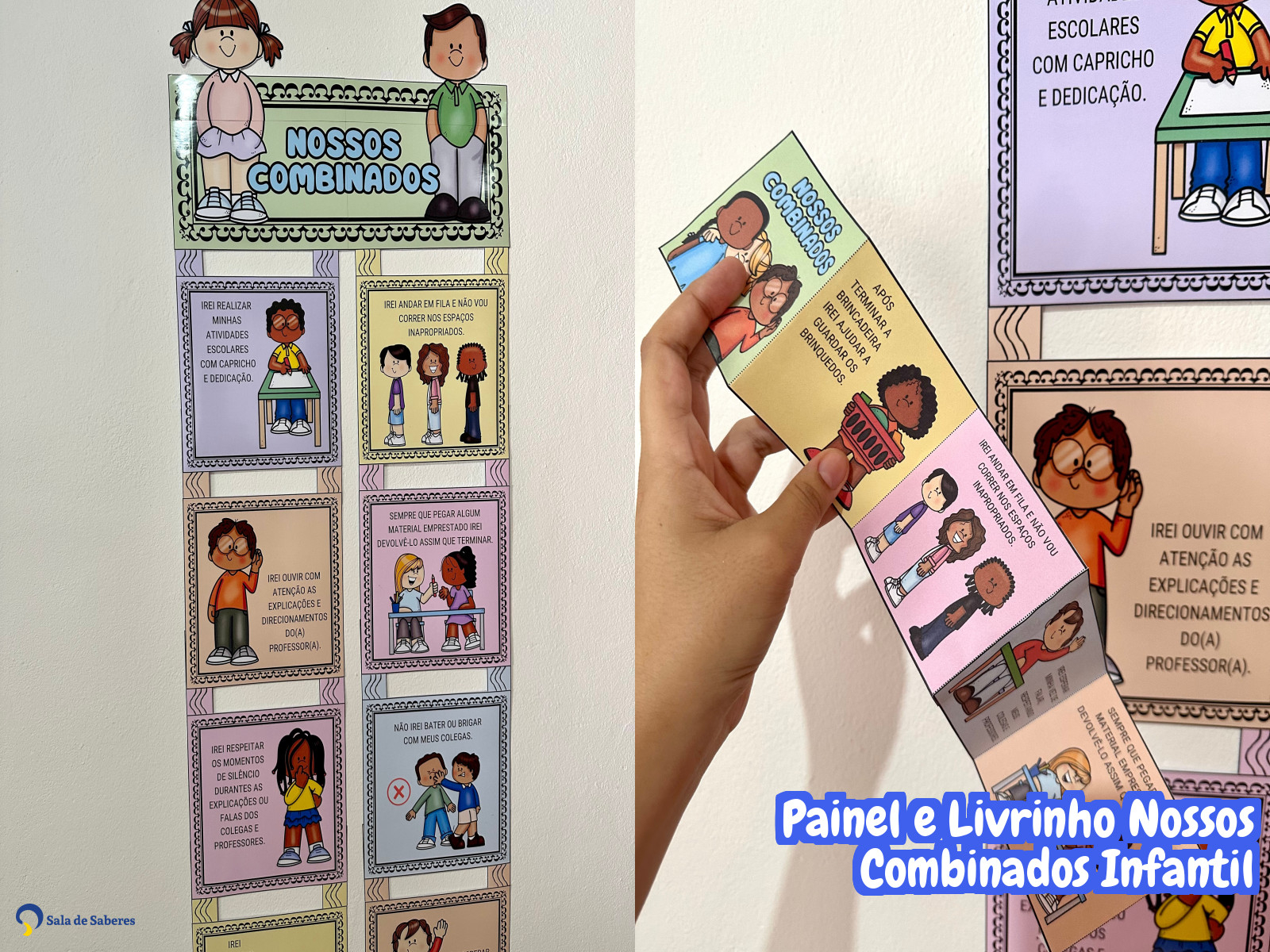 Preview de Painel e Livrinho Nossos Combinados Infantil