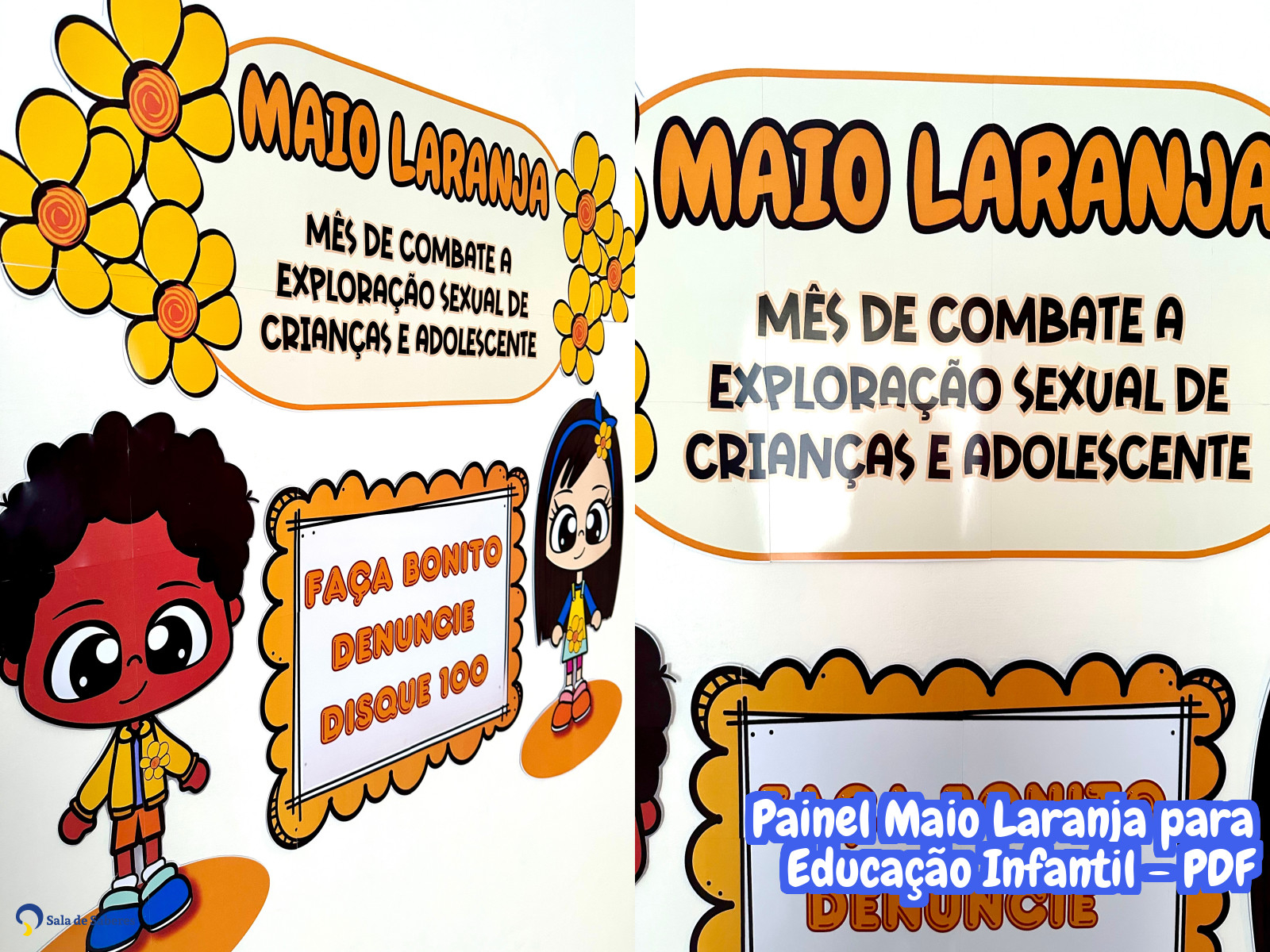 Preview de Painel Maio Laranja para Educação Infantil - PDF