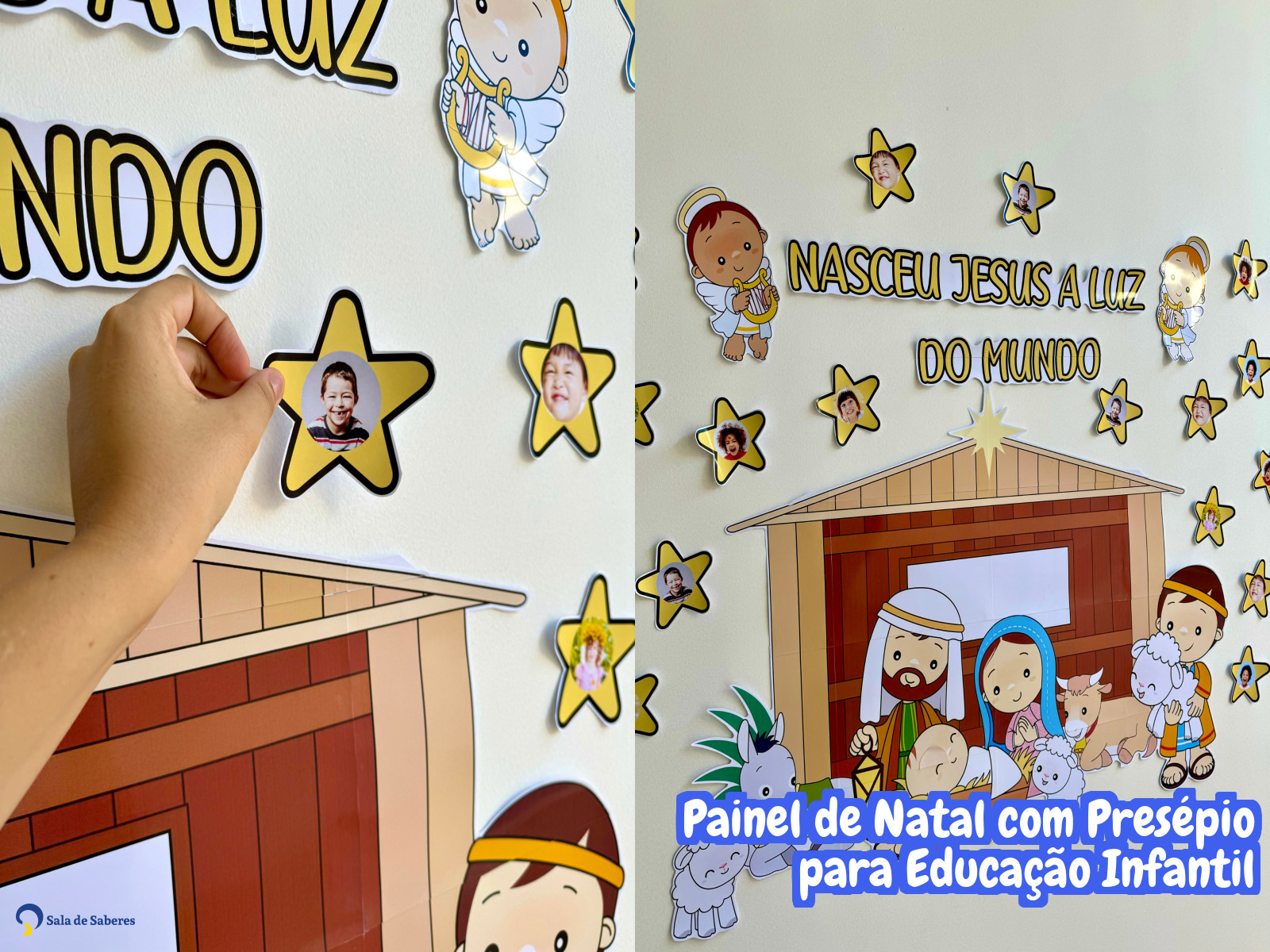 Preview de Painel de Natal com Presépio para Educação Infantil