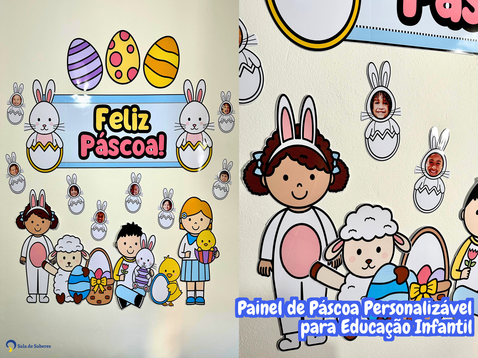 Preview de Painel de Páscoa Personalizável para Educação Infantil