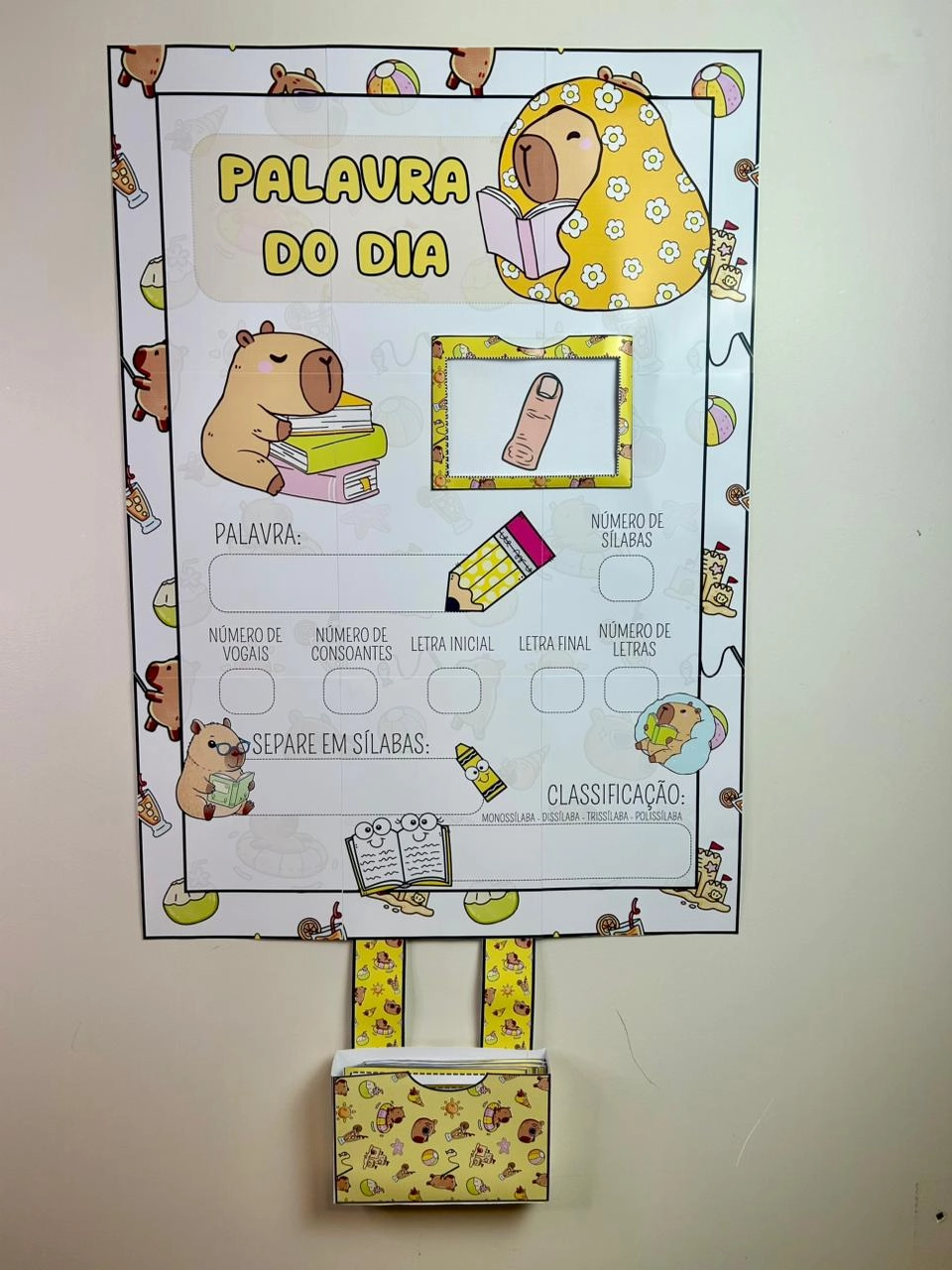 Preview de Palavra do Dia com Tema Capivara – Material de Alfabetização