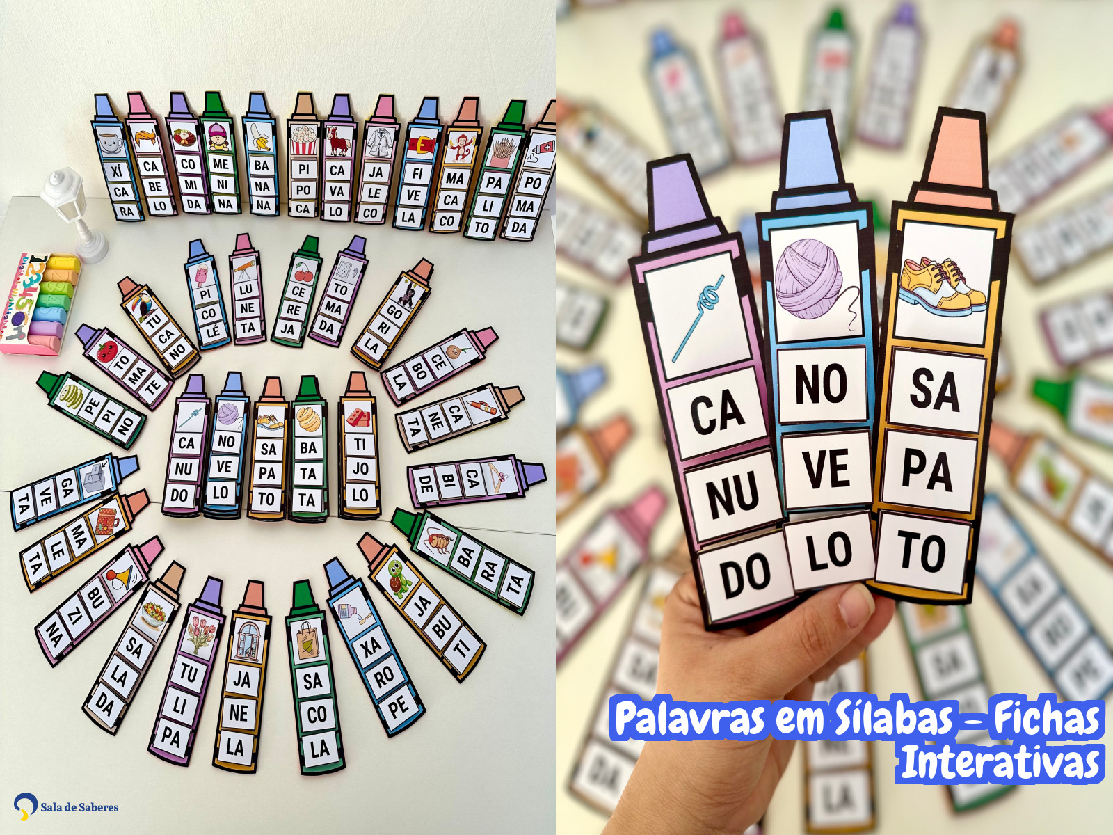 Preview de Palavras em Sílabas - Fichas Interativas