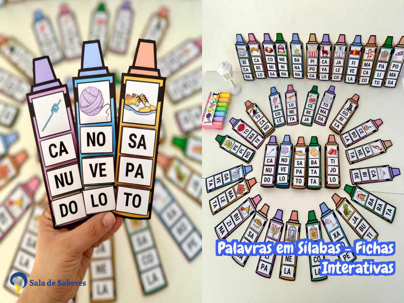 Imagem de Palavras em Sílabas - Fichas Interativas