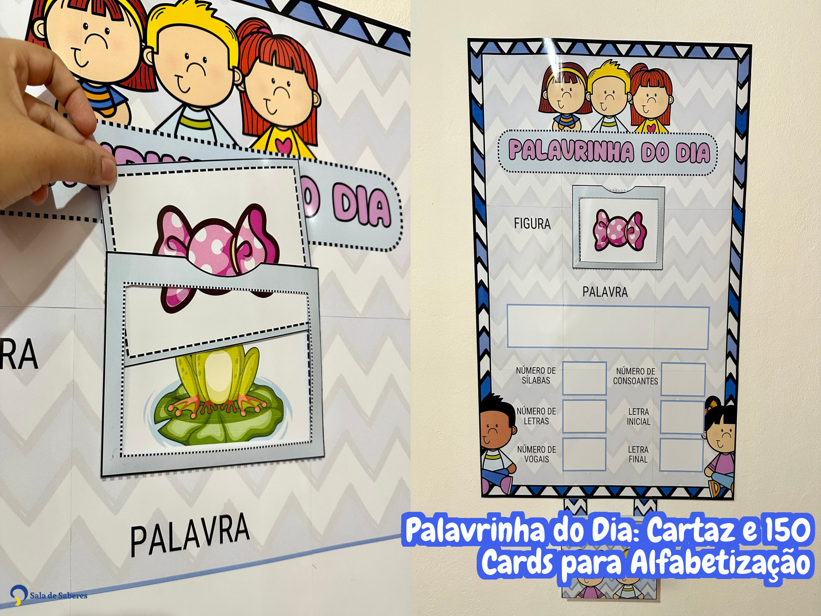 Preview de Palavrinha do Dia: Cartaz e 150 Cards para Alfabetização