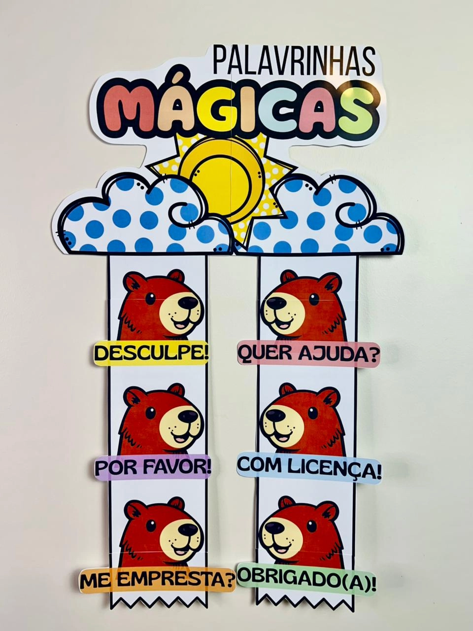 Preview de Painel Educativo Palavrinhas Mágicas com Tema Capivara 