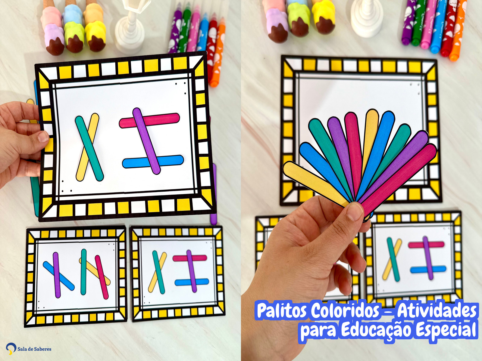 Preview de Palitos Coloridos - Atividades para Educação Especial