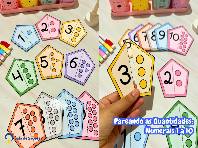 Imagem de Pareando as Quantidades: Numerais 1 a 10