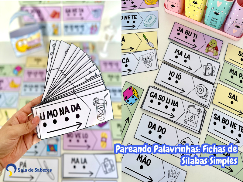 Imagem de Pareando Palavrinhas: Fichas de Sílabas Simples