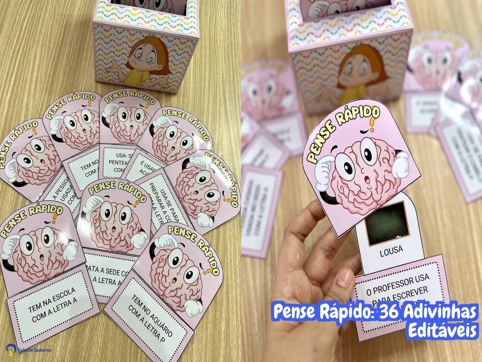 Preview de Pense Rápido: 36 Adivinhas Editáveis