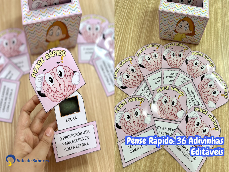 Imagem de Pense Rápido: 36 Adivinhas Editáveis