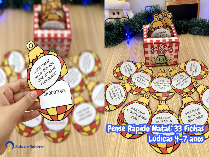 Imagem de Pense Rápido Natal: 33 Fichas Lúdicas 4-7 anos