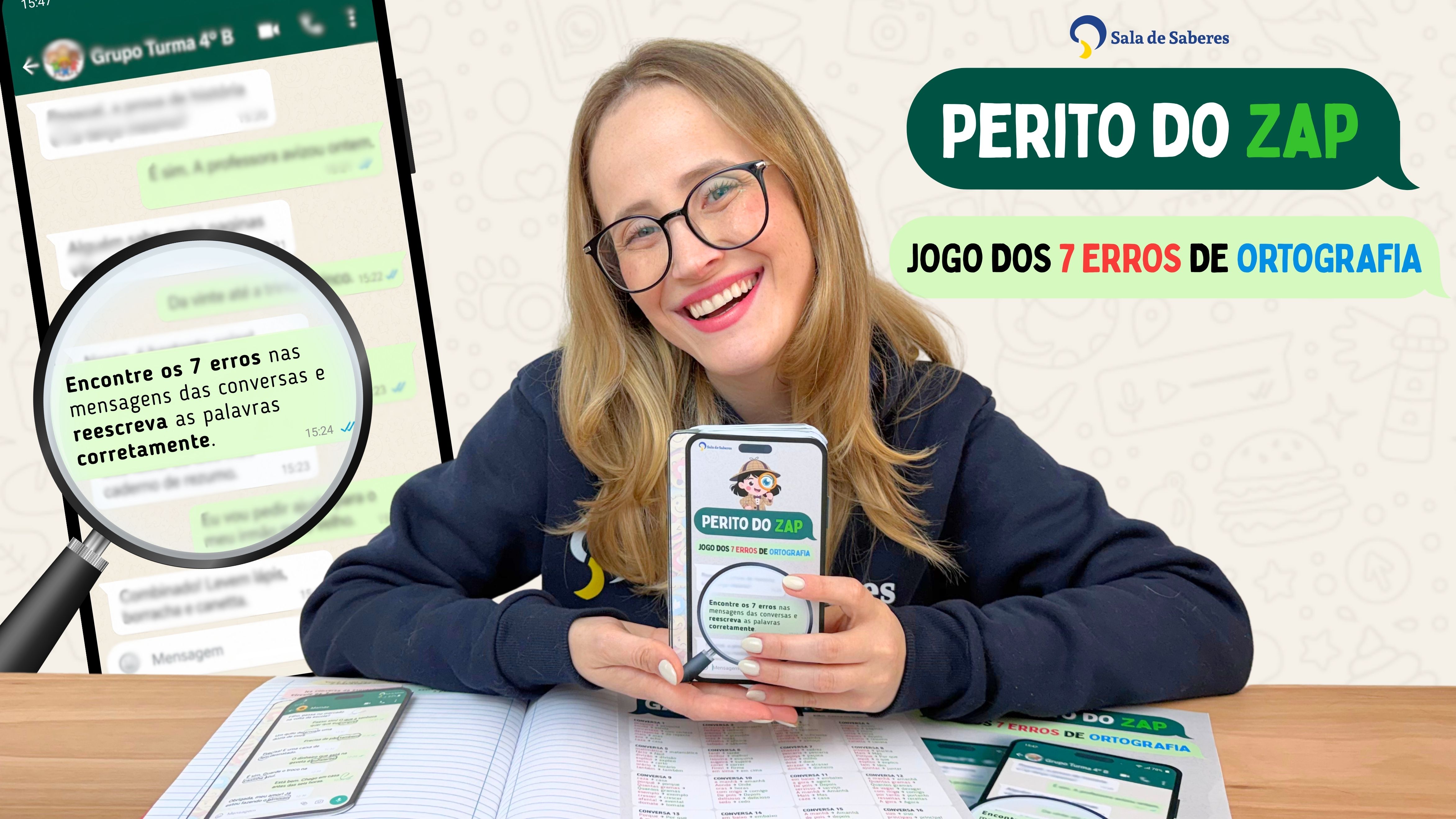 Imagem de Perito do Zap: Jogo Ortográfico dos 7 Erros - 20 Conversas