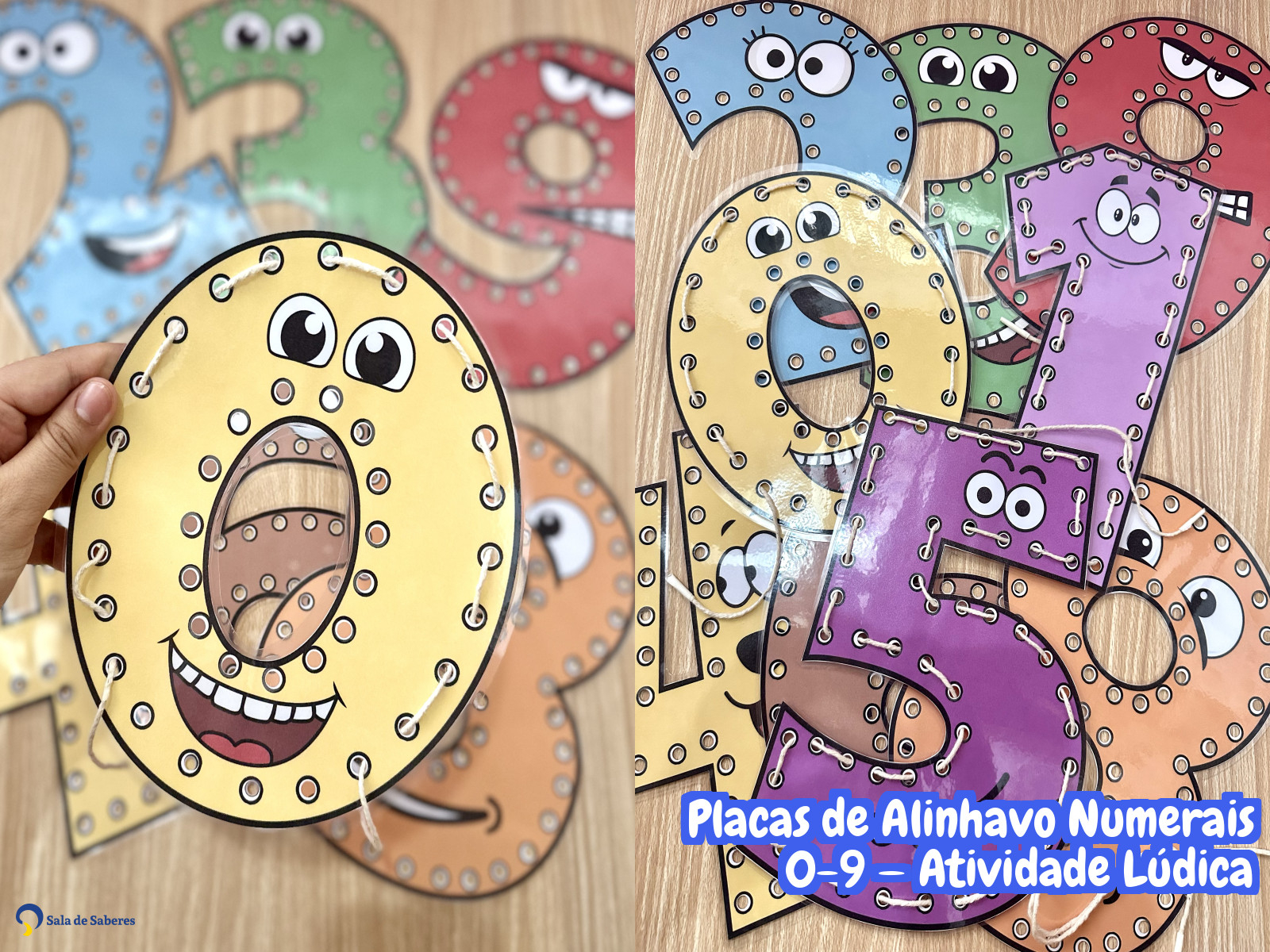 Preview de Placas de Alinhavo Numerais 0-9 — Atividade Lúdica