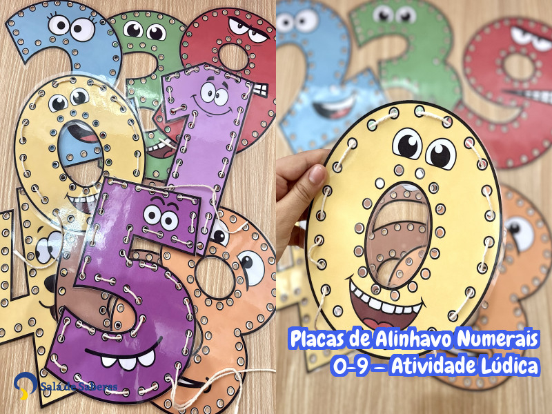 Imagem de Placas de Alinhavo Numerais 0-9 — Atividade Lúdica