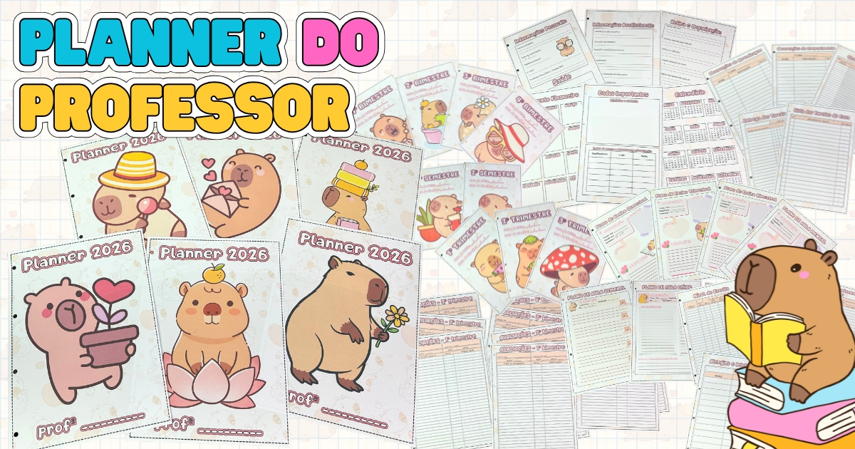 Imagem de Planner do Professor - Tema Capivara - 2026