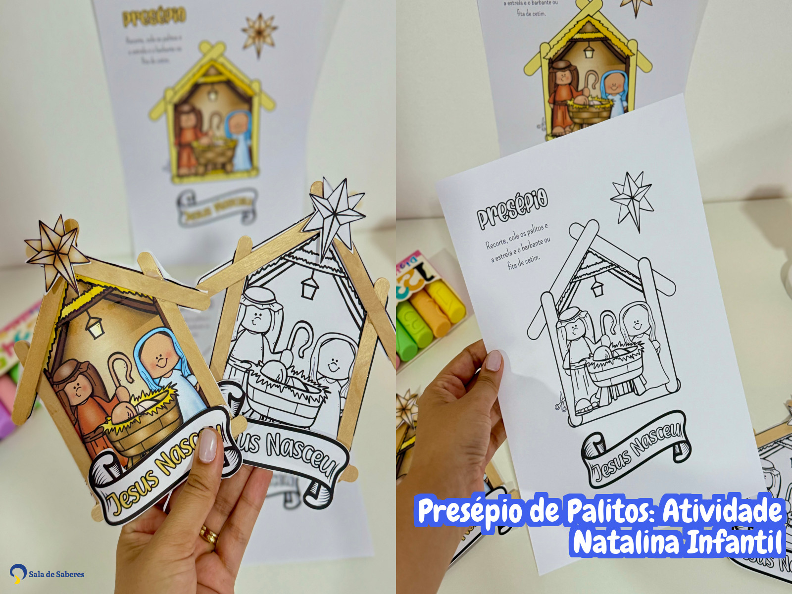 Preview de Presépio de Palitos: Atividade Natalina Infantil