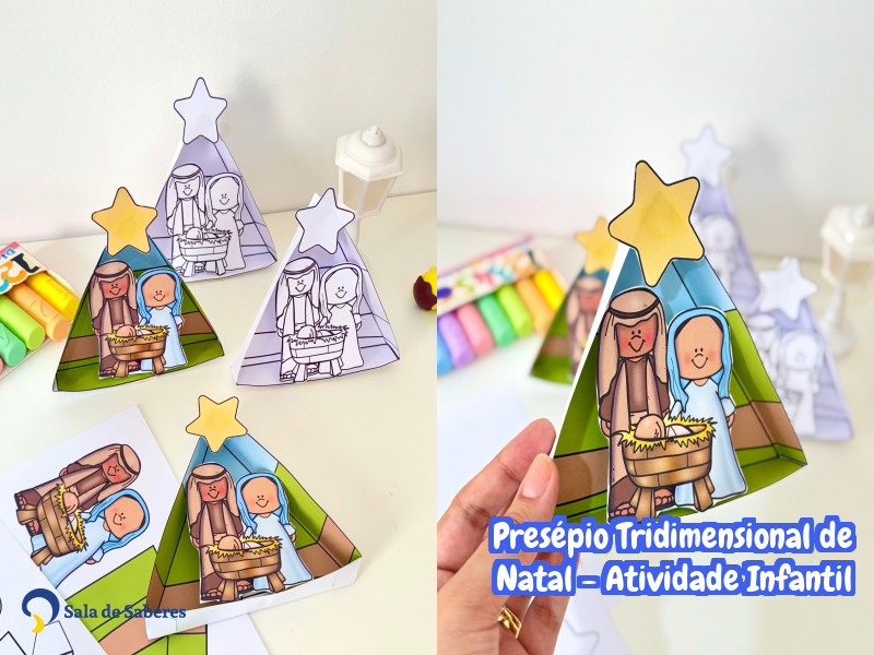 Imagem de Presépio Tridimensional de Natal - Atividade Infantil