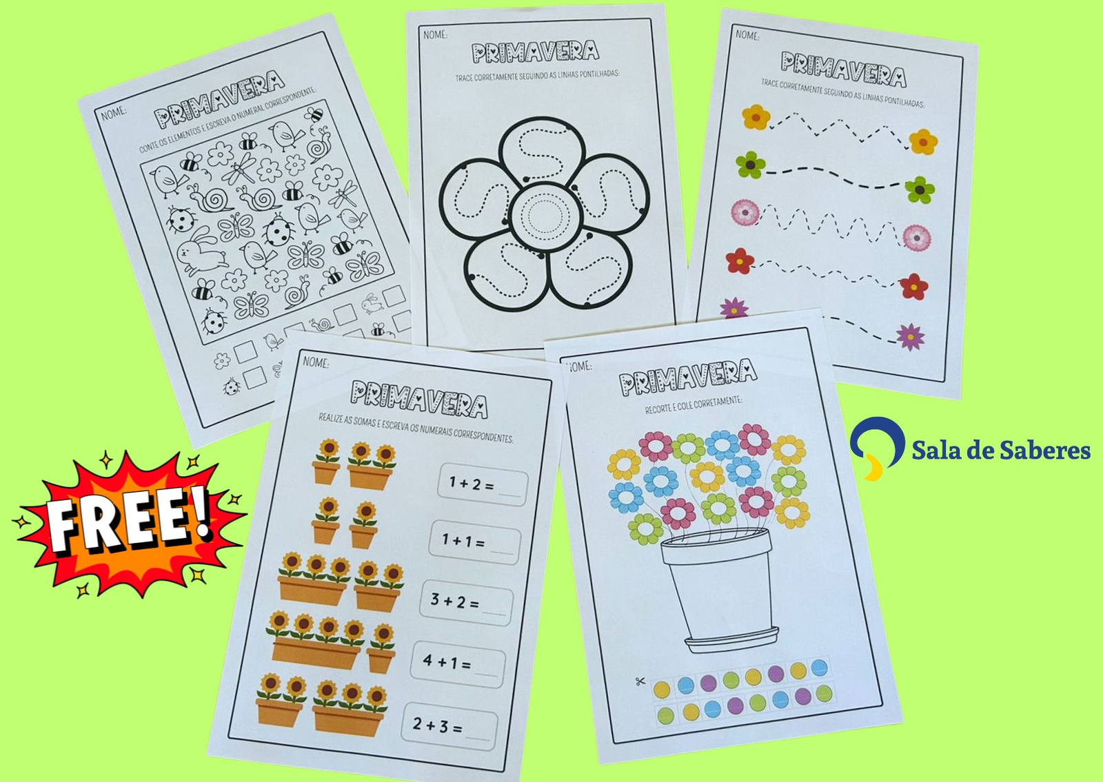 Imagem de Atividades de Primavera: Matemática, Linguagem e Coordenação