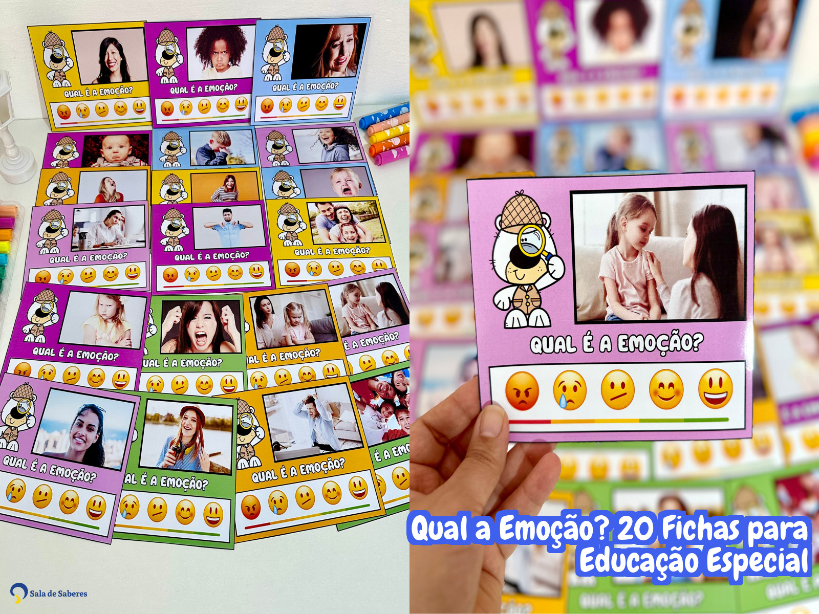 Preview de Qual a Emoção? 20 Fichas para Educação Especial