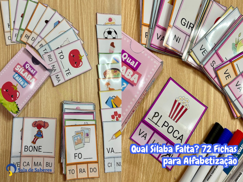 Imagem de Qual Sílaba Falta? 72 Fichas para Alfabetização