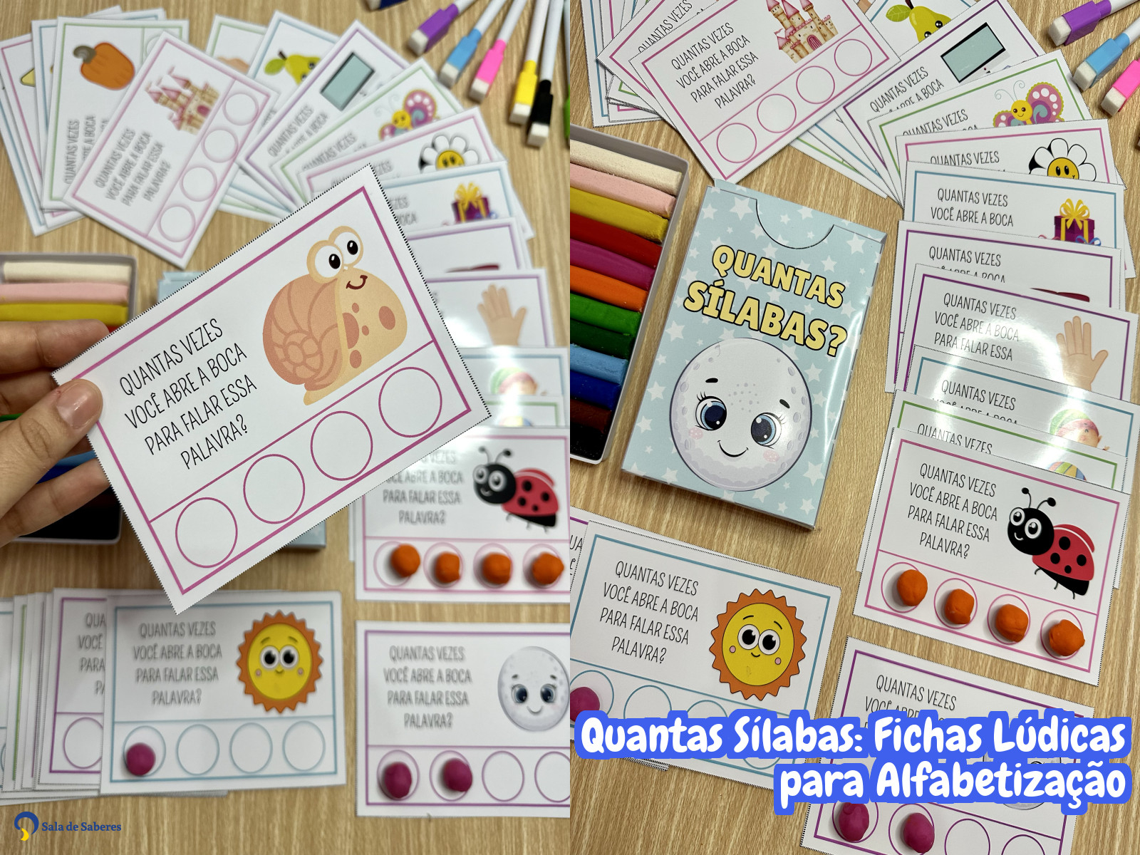 Preview de Quantas Sílabas: Fichas Lúdicas para Alfabetização