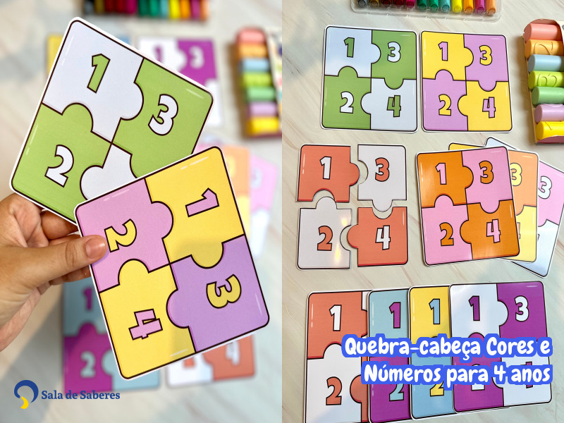 Imagem de Quebra-cabeça Cores e Números para 4 anos