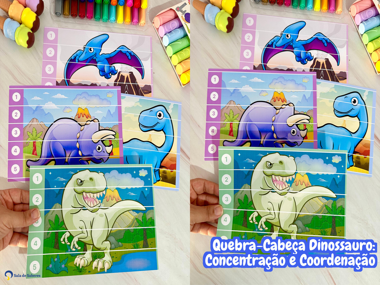 Preview de Quebra-Cabeça Dinossauro: Concentração e Coordenação