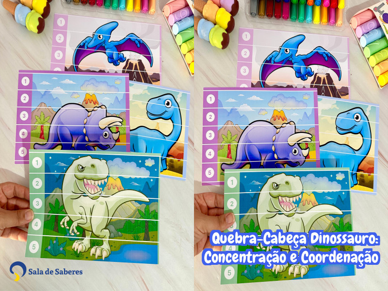 Imagem de Quebra-Cabeça Dinossauro: Concentração e Coordenação
