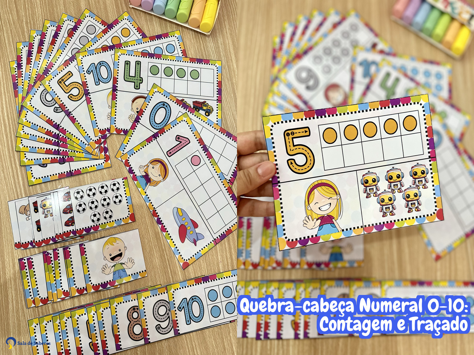 Preview de Quebra-cabeça Numeral 0-10: Contagem e Traçado