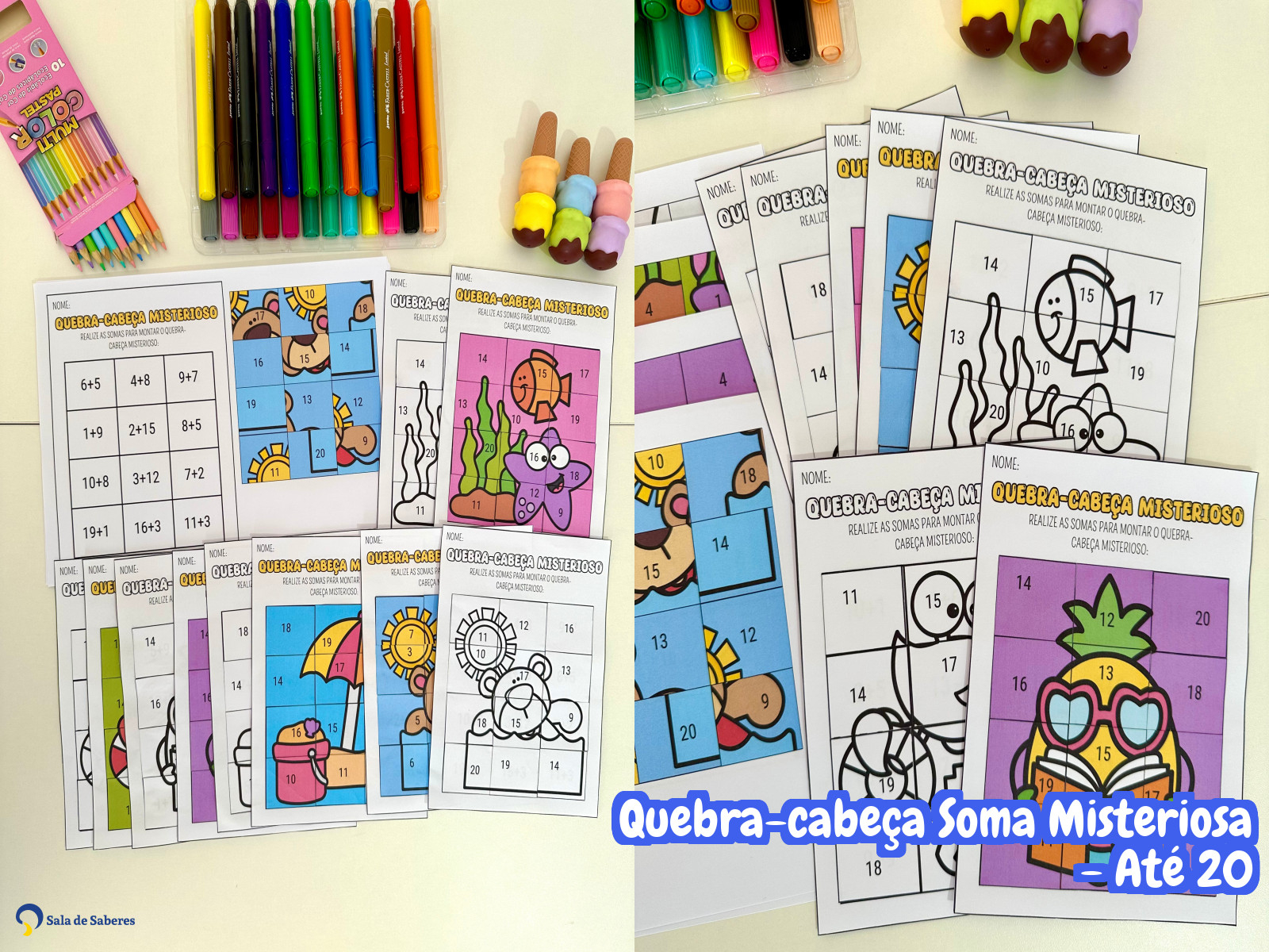 Preview de Quebra-cabeça Soma Misteriosa - Soma até 20