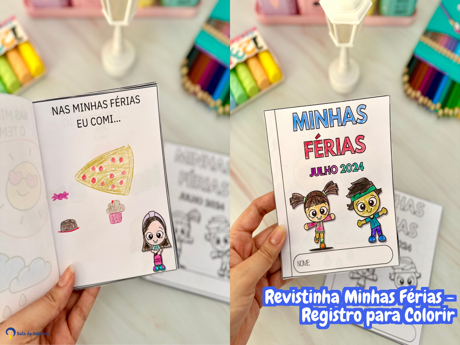 Preview de Revistinha Minhas Férias - Registro para Colorir