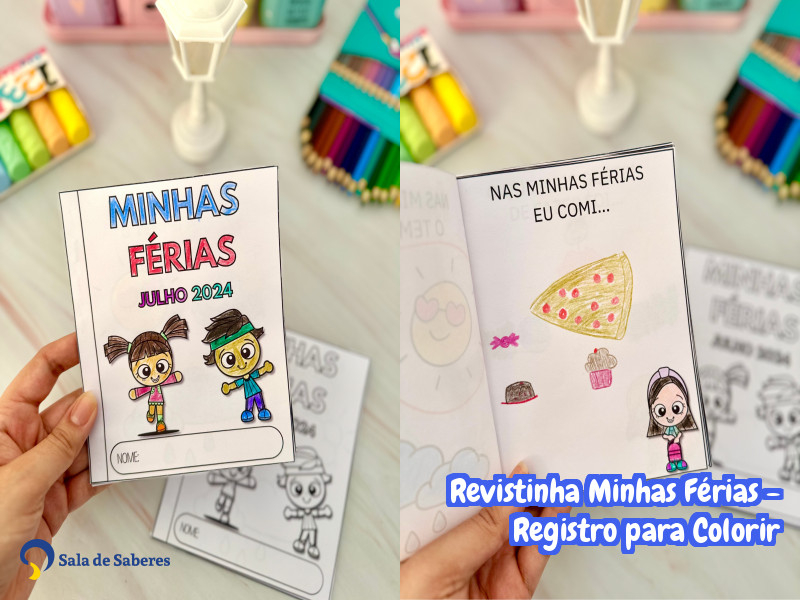Imagem de Revistinha Minhas Férias - Registro para Colorir