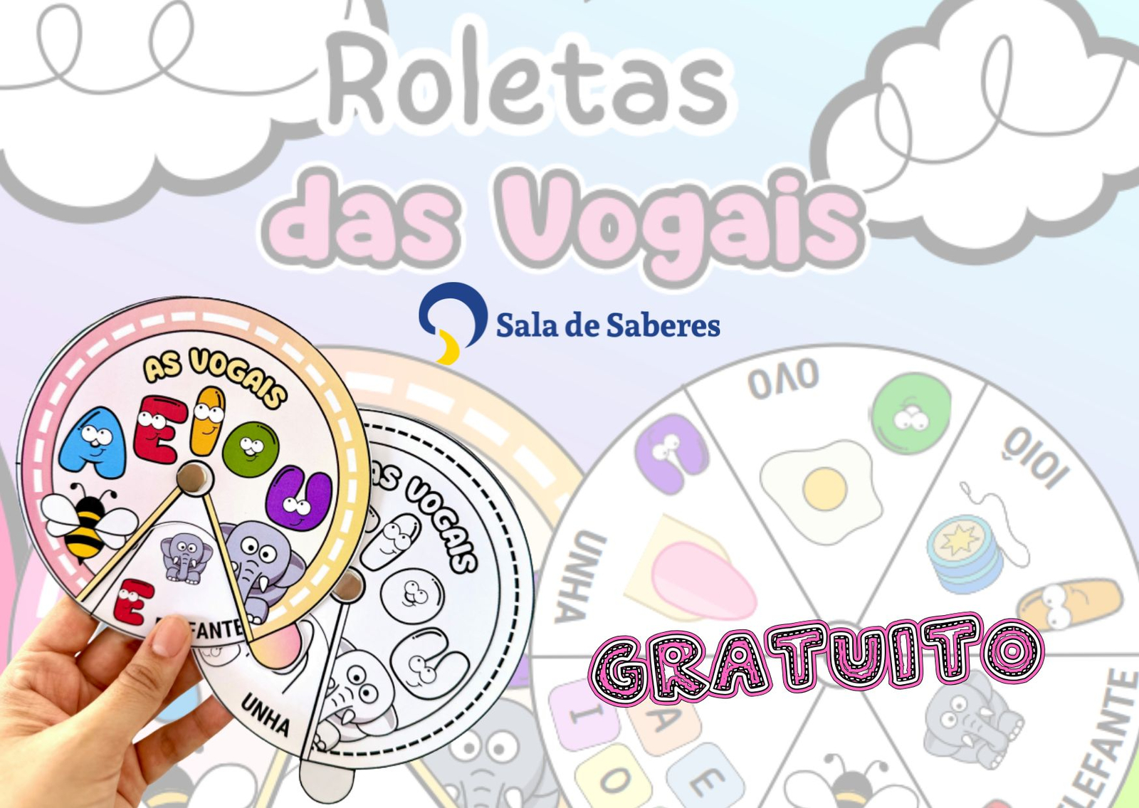 Preview de Roleta das Vogais - Atividades Lúdicas para Alfabetização