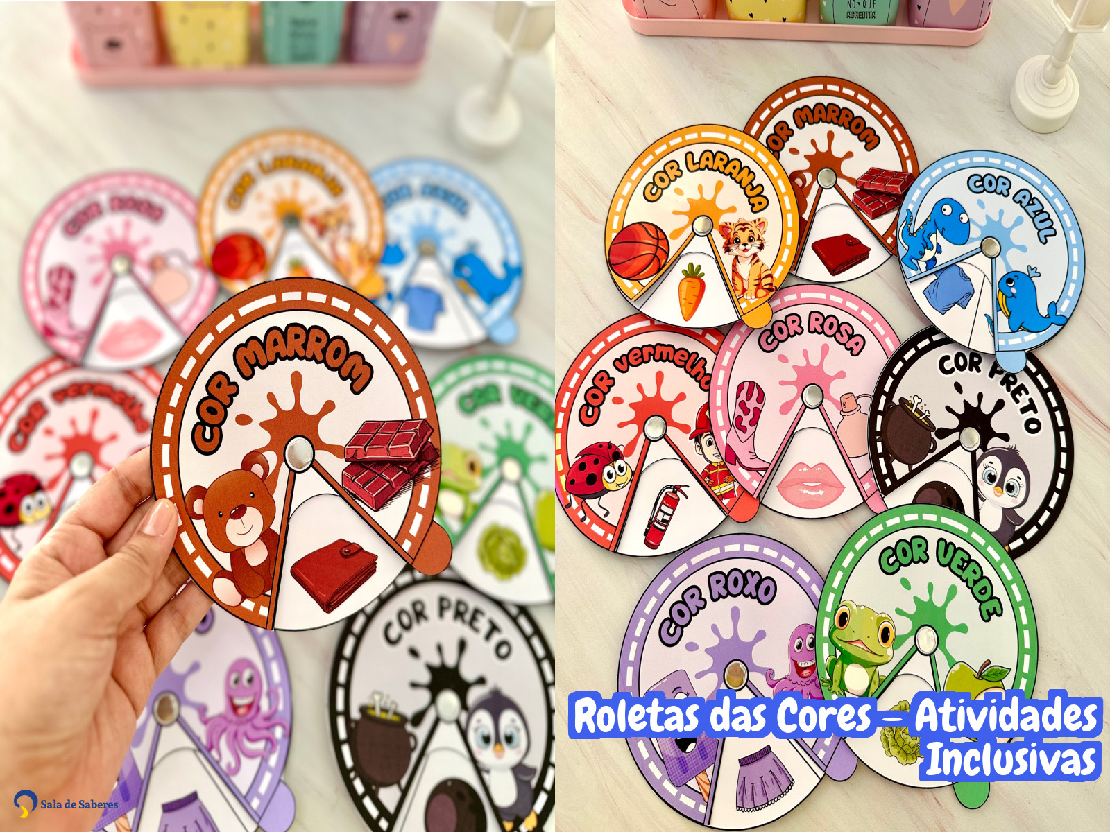Preview de Roletas das Cores – Atividades Inclusivas