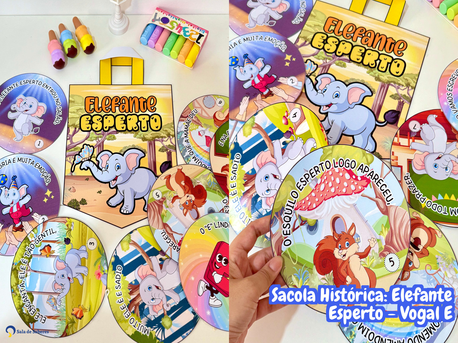 Preview de Sacola Histórica: Elefante Esperto - Vogal E