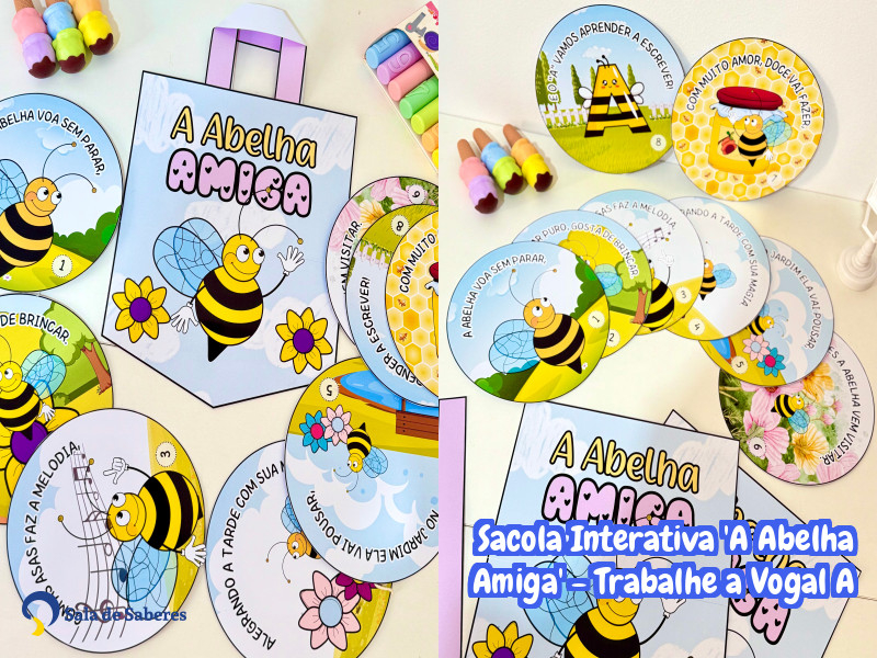Imagem de Sacola Interativa 'A Abelha Amiga' - Trabalhe a Vogal A