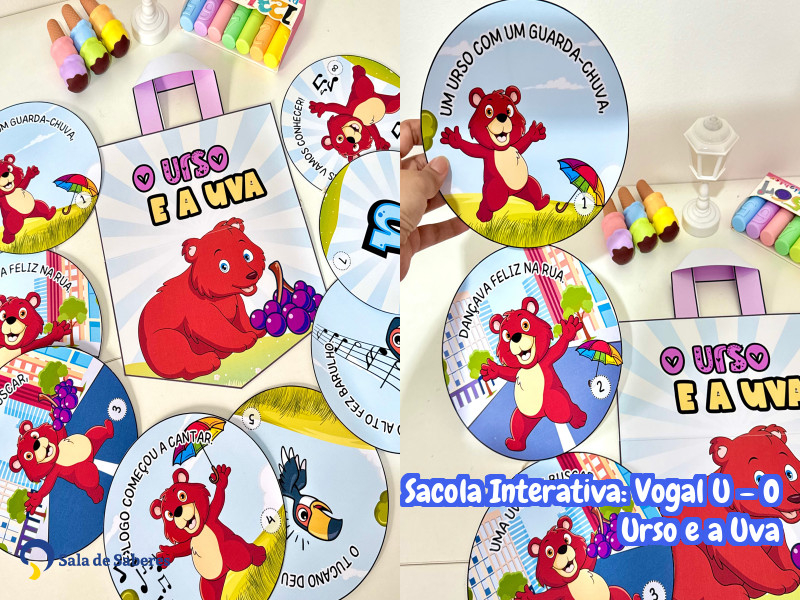 Imagem de Sacola Interativa: Vogal U – O Urso e a Uva