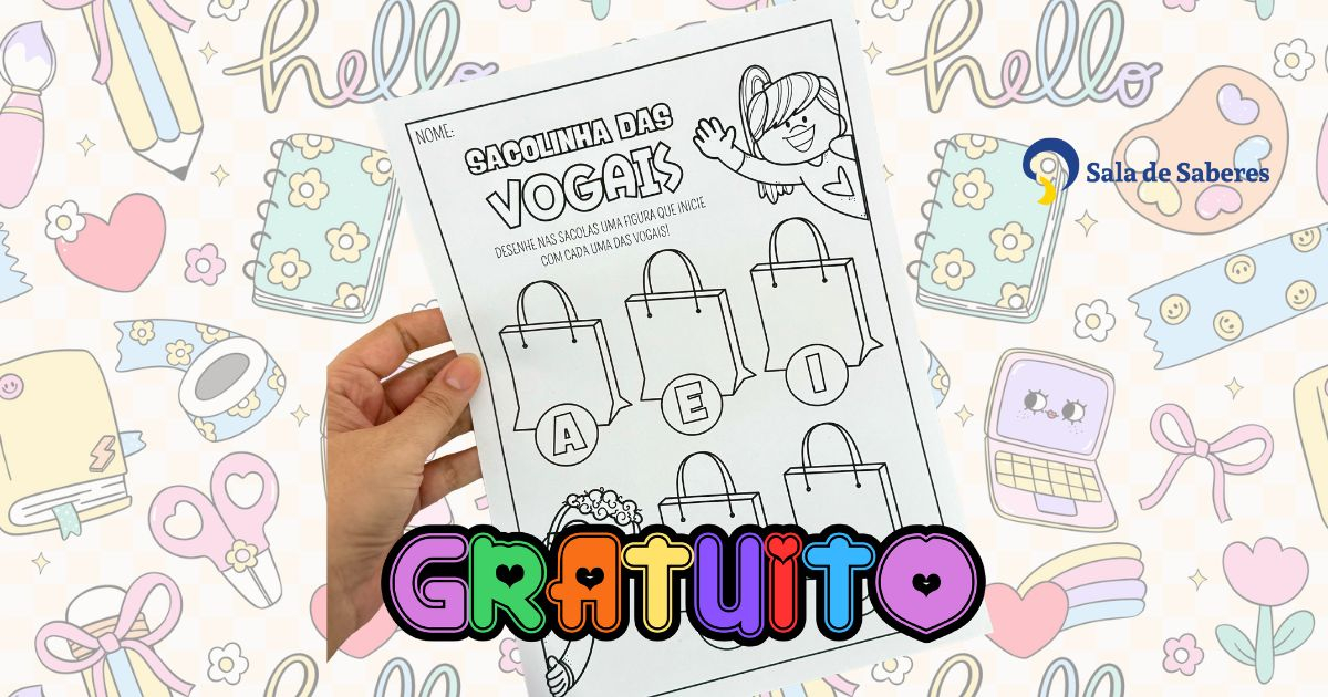 Imagem de Sacolinhas das Vogais para Identificação Inicial das Letras