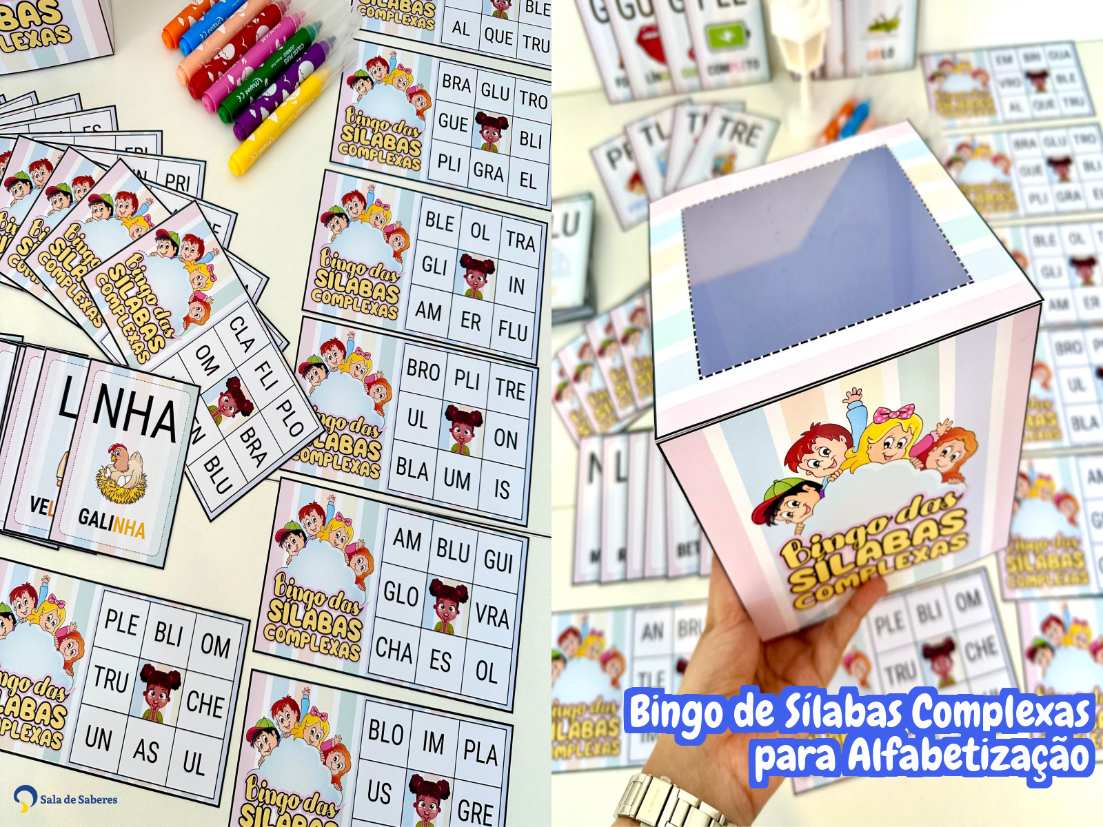 Preview de Bingo de Sílabas Complexas para Alfabetização