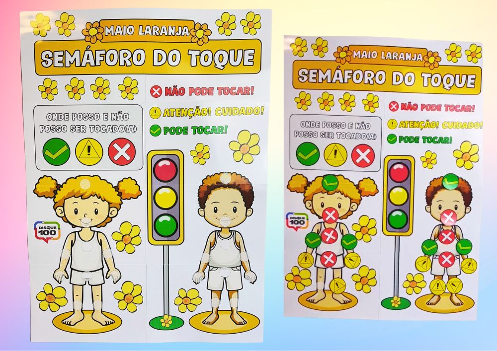 Imagem de Semáforo do Toque - Maio Laranja - Disque 100