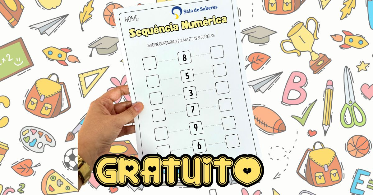 Imagem de Sequência Numérica para Desenvolver Antecessor e Sucessor