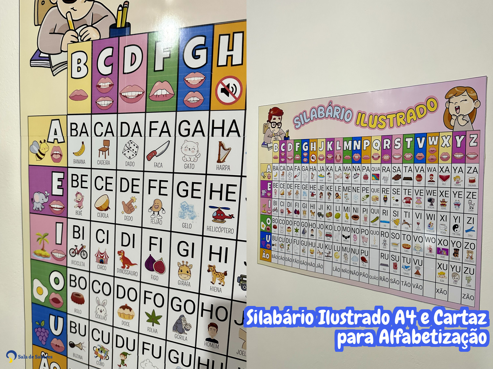 Preview de Silabário Ilustrado A4 e Cartaz para Alfabetização