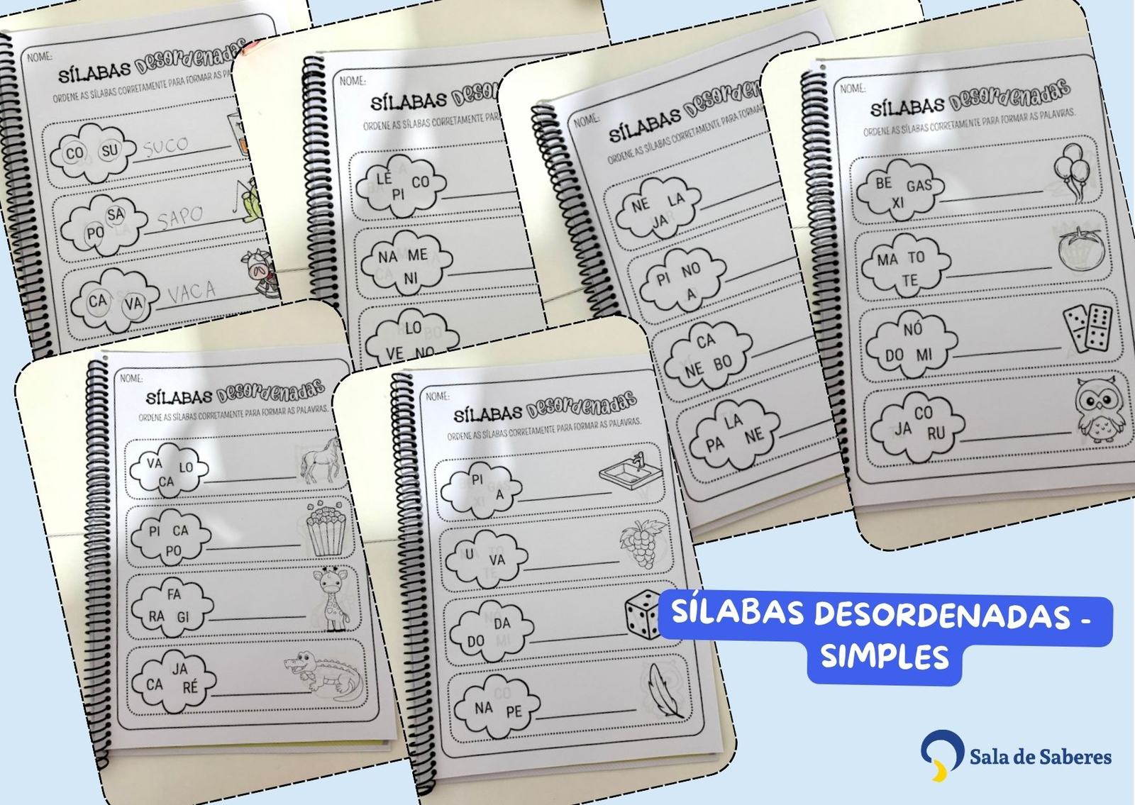 Preview de Sílabas Desordenadas – Atividades com Sílabas Simples