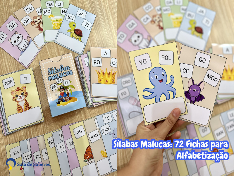 Imagem de Sílabas Malucas: 72 Fichas para Alfabetização