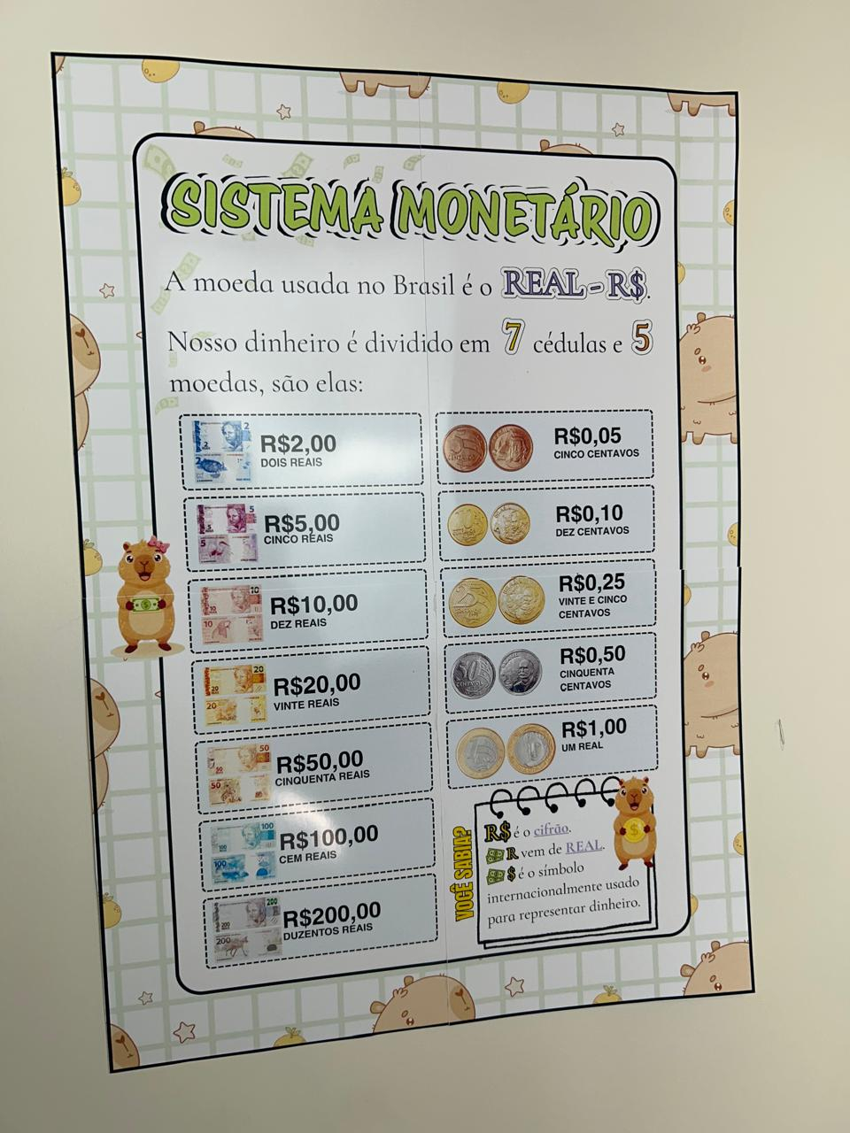 Preview de Painel do Sistema Monetário Colorido com Tema Capivara